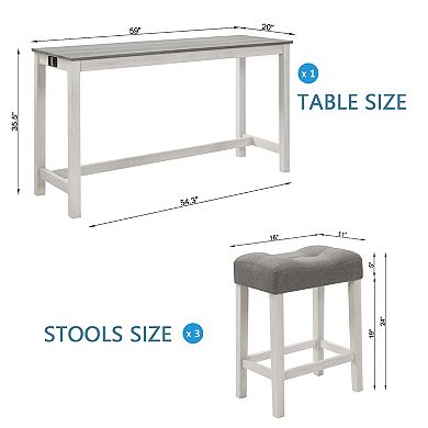 Merax Bar Table and Stools Set Dining Bar Table and Chairs Set