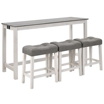 Merax Bar Table and Stools Set Dining Bar Table and Chairs Set