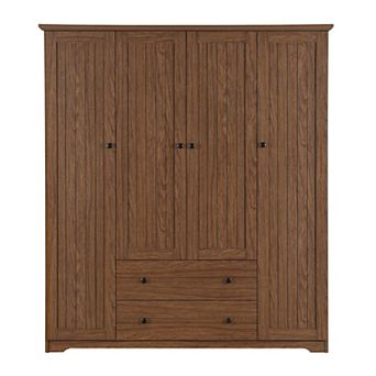 Merax 4 Door Wardrobe Armoire Closet with 2 Drawers
