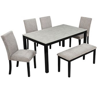 Merax 6 pc Dining Table Set with Bench