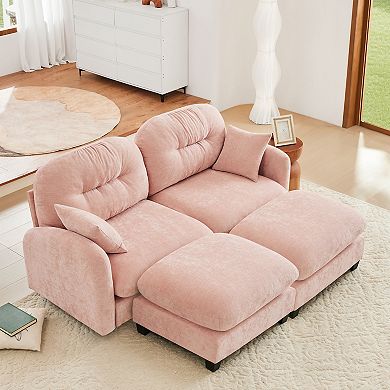 Merax Cloud Sectional Couches Premium Chenille Fabric Paired With Soft Throw Pillows Loveseats