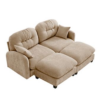 Merax Cloud Sectional Couches Premium Chenille Fabric Paired With Soft Throw Pillows Loveseats