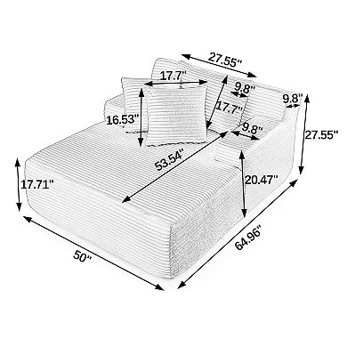Merax High Density Foam Single Lazy Sofa Lounge Chair Compressed NoAssembly Armless Floor Chair