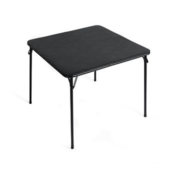 HomeRoots 34" Black Wood and Metal Folding Square Card Table