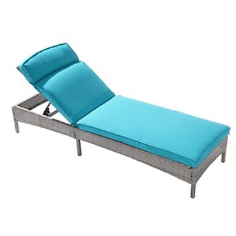 Outdoor Lounge Chaise Patio Rattan Chairs Adjustable Inclination Angles Weather-Resistant Frame