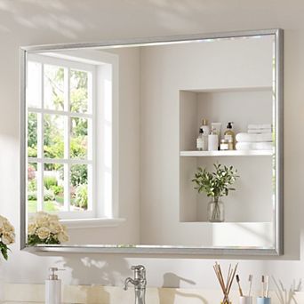Bathroom Mirror, Beveled Frame Bathroom Mirror for Over Sink, Wall Mirror for Home Decor