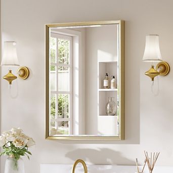 Bathroom Mirror, Beveled Frame Bathroom Mirror for Over Sink, Wall Mirror for Home Decor