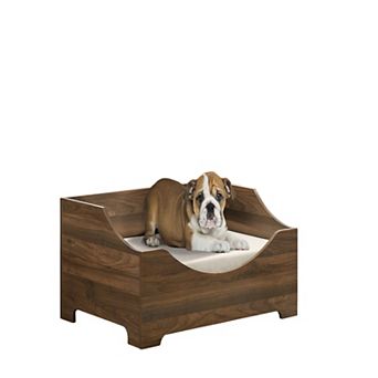 36-inch Modern Comfort Pet Bed, with Soft Cushion, Removable Back Cushion Cover, Brown
