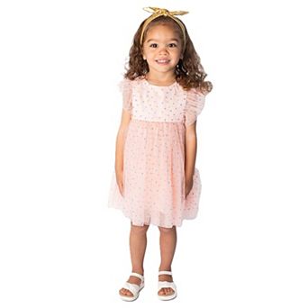 Baby Girl's Peachy Pink Pinafore Dress