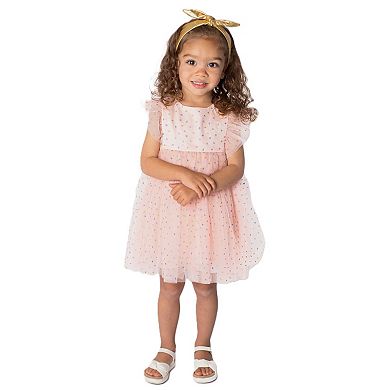 Baby Girl's Peachy Pink Pinafore Dress