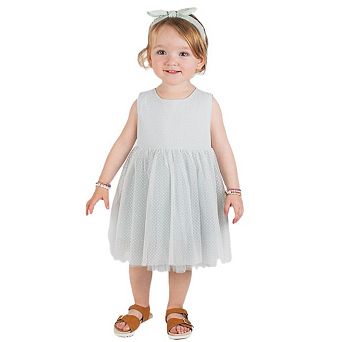 Baby Girl's Swiss Dot Sage Green Dress
