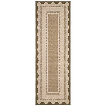 Modern Washable Low Pile Area Rug - Stain-Resistant Non-Slip Living Room Carpet with Border Pattern