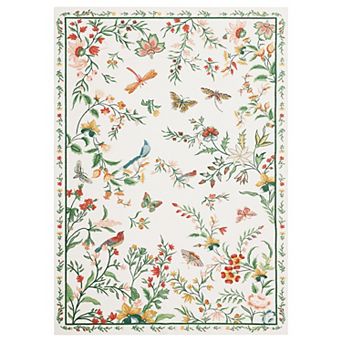 Boho Insect Botanical Area Rugs, Butterfly Bird Washable Soft Non Slip Stain Resistant Runner Carpet