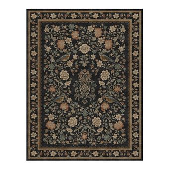 Washable Non-Slip Indoor Area Rugs Vintage Floral Print Carpet for Living Room Bedroom