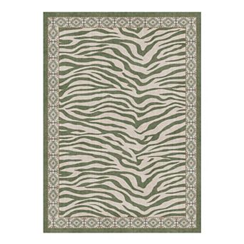 Modern Leopard & Zebra Print Washable Rug Soft, Non-Slip for Home & Office