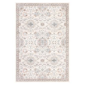 Boho Vintage Floral Rug - Washable, Stain-Resistant & Low Pile for Living Room, Bedroom