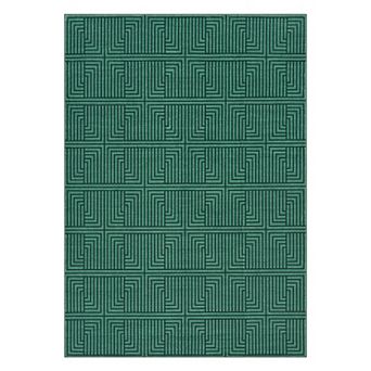 Waterproof Outdoor Rug Bordered Area Carpet for Patio, Deck, Porch and Indoor Use, UV Resistant