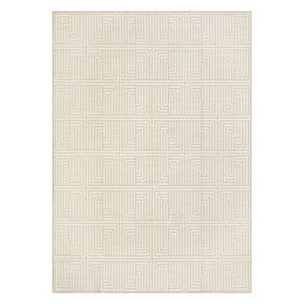 Waterproof Outdoor Rug Bordered Area Carpet for Patio, Deck, Porch and Indoor Use, UV Resistant