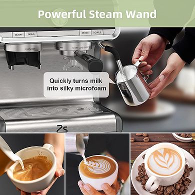 20 Bar Semi-Automatic Espresso Machine with Milk Frother, 95oz Large Water Tank