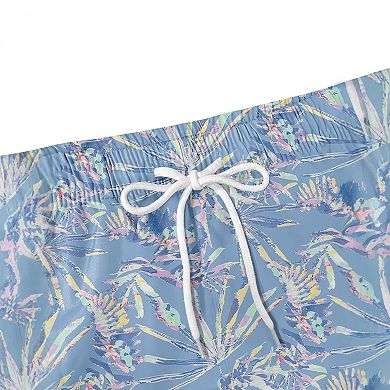 Men's Tropical Print Quick Dry Swim Trunks with Compression Liner Summer Casual Shorts Soft Pants