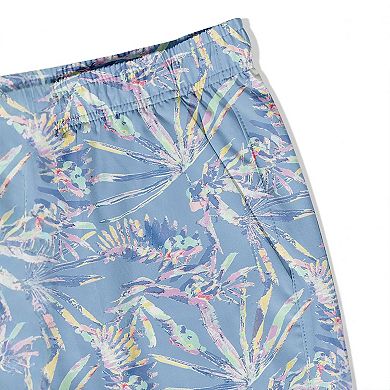 Men's Tropical Print Quick Dry Swim Trunks with Compression Liner Summer Casual Shorts Soft Pants