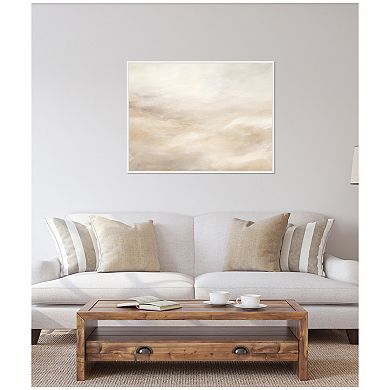 Sylvie Tonal Abstract Textural Framed Canvas by The Creative Bunch Studio