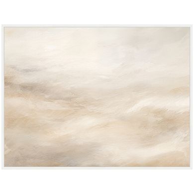 Sylvie Tonal Abstract Textural Framed Canvas by The Creative Bunch Studio
