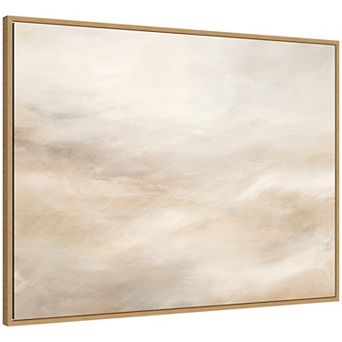 Sylvie Tonal Abstract Textural Framed Canvas by The Creative Bunch Studio
