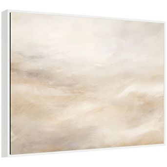 Sylvie Tonal Abstract Textural Framed Canvas by The Creative Bunch Studio