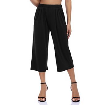 Women's High Waisted Lounge Pants Wide Leg Cropped Sweatpants