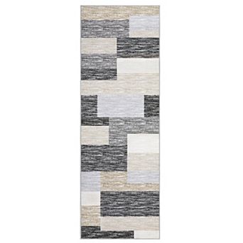 Polyester Belgian Velvet Rectangular Hallway Bathroom Entryway Kitchen Office Geometric Printed Rug