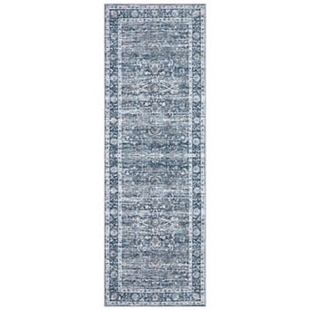 Vintage Distressed Floral Area Rug Soft Machine Washable Non-Slip Living Room Bedroom Indoor Carpet