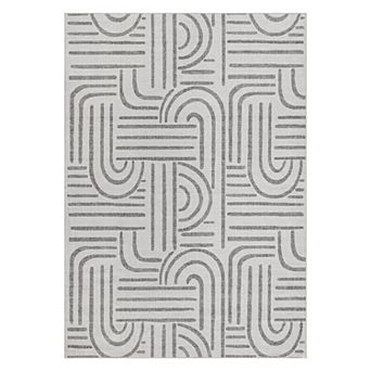 Modern Linear Pattern Area Rug Stain Resistant Low Pile Non Slip Indoor Floor Carpet
