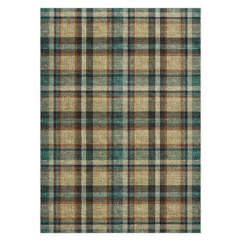 Classic Checkered Pattern Area Rug Geometric Grid Design