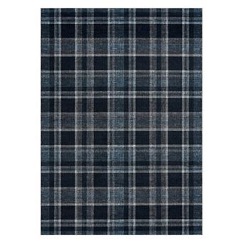Classic Checkered Pattern Area Rug Geometric Grid Design