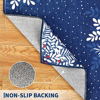 Modern Christmas Leaf Pattern Area Rug