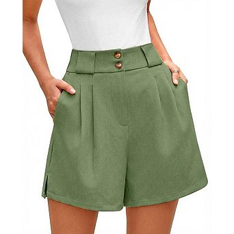 Women's High Waist Elastic Waist Wide Leg Loose Short