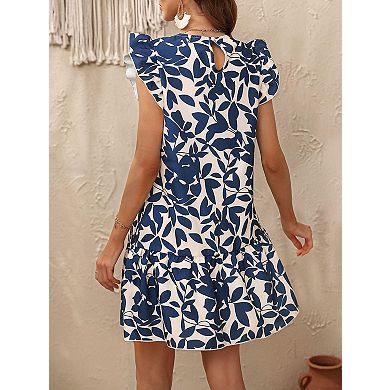 Women's Sleeveless Summer Beach Hobo Ruffle Flowy Dress