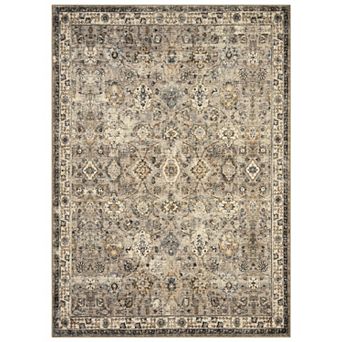 Vintage Boho Floral Pattern Area Rug Low-Pile Non-Slip Carpet for Living Room Bedroom