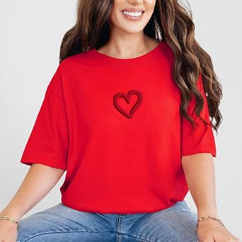Love Like Jesus Heart Bold Puff Front and Back Design - Women's Garment Dyed Graphic T-Shirt
