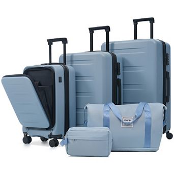 Merax 5 pc Hardside Luggage Set with Double Spinner Wheels, Lightweight Carry-On Suitcase