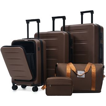 Merax 5 pc Hardside Luggage Set with Double Spinner Wheels, Lightweight Carry-On Suitcase