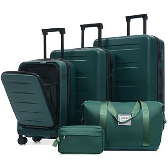Merax 5 pc Hardside Luggage Set with Double Spinner Wheels, Lightweight Carry-On Suitcase