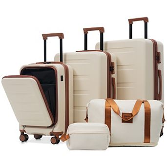 Merax 5 pc Hardside Luggage Set with Double Spinner Wheels, Lightweight Carry-On Suitcase