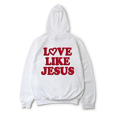 Love Like Jesus Heart Bold Puff Front and Back Design - Women's Graphic Hoodie