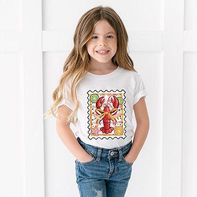 Lobster Stamp Checkered - Youth Short Sleeve Graphic T-Shirt