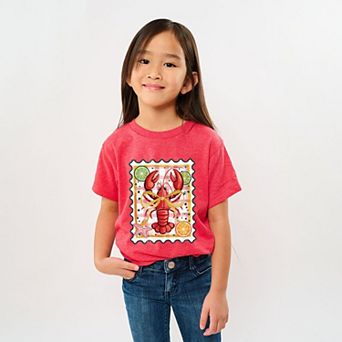Lobster Stamp Checkered - Youth Short Sleeve Graphic T-Shirt