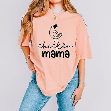 Chicken Mama - Women's Garment Dyed Graphic T-Shirt