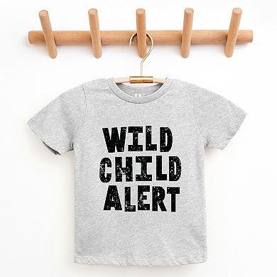 Wild Child Alert Distressed - Youth Short Sleeve Graphic T-Shirt