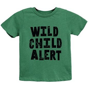 Wild Child Alert Distressed - Youth Short Sleeve Graphic T-Shirt